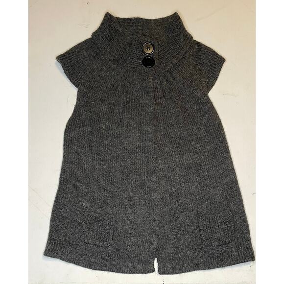 Max Mara Wool Sleeveless Knit Tunic Vest Gray Funnel Neck Quiet Luxury Sz S/M - Picture 3 of 11